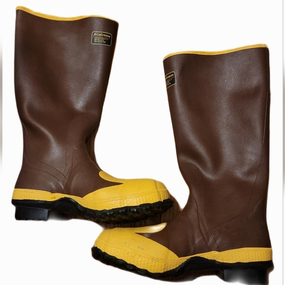 LaCrosse Two Tone Outdoor Rubber Steel Toe Men's Boots Sz 10 Waterproof Gorpcore - Picture 4 of 9